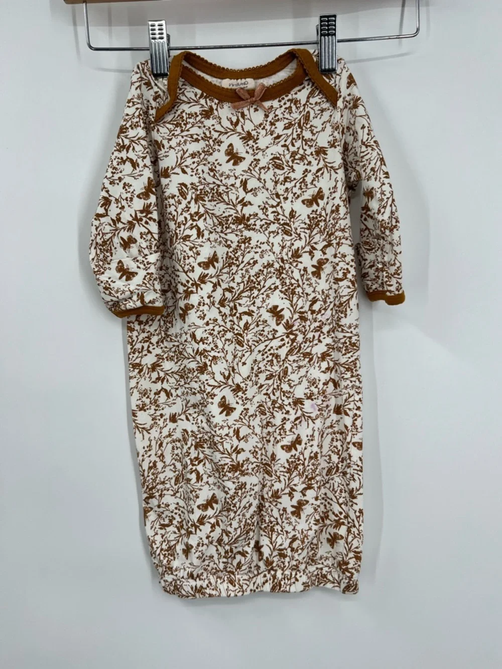 Viverano Organics Floral Butterfly Girl Sleep Gown Organic Cotton 3-6 months